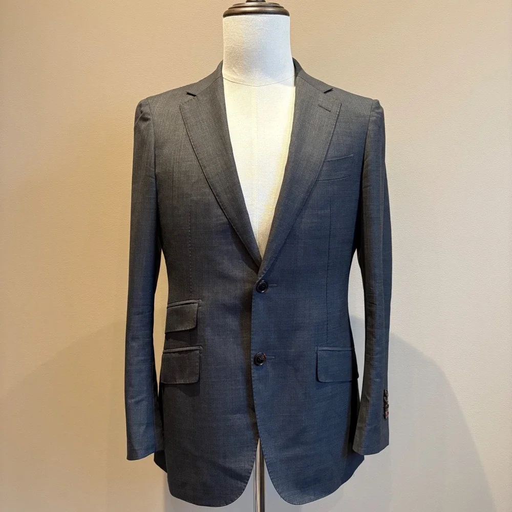 Lot 2 SuitSupply Sienna Blazer 34R Charcoal Grey Wool Vitale Barberis Canonico